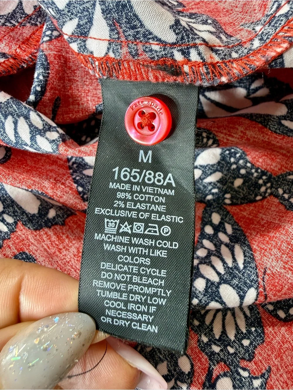 Kate Spade New York Red Floral Ruffle-Trim Mini Dress Size Medium